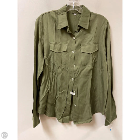 Blouse Long Sleeve By Clothes Mentor In Green, Size: M