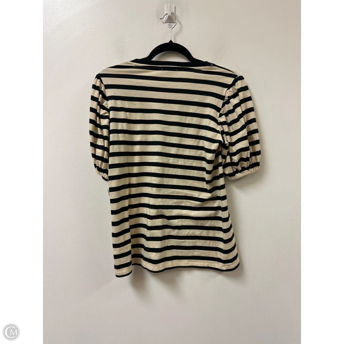 Top Short Sleeve By J. Crew In Black & Cream, Size: Xs