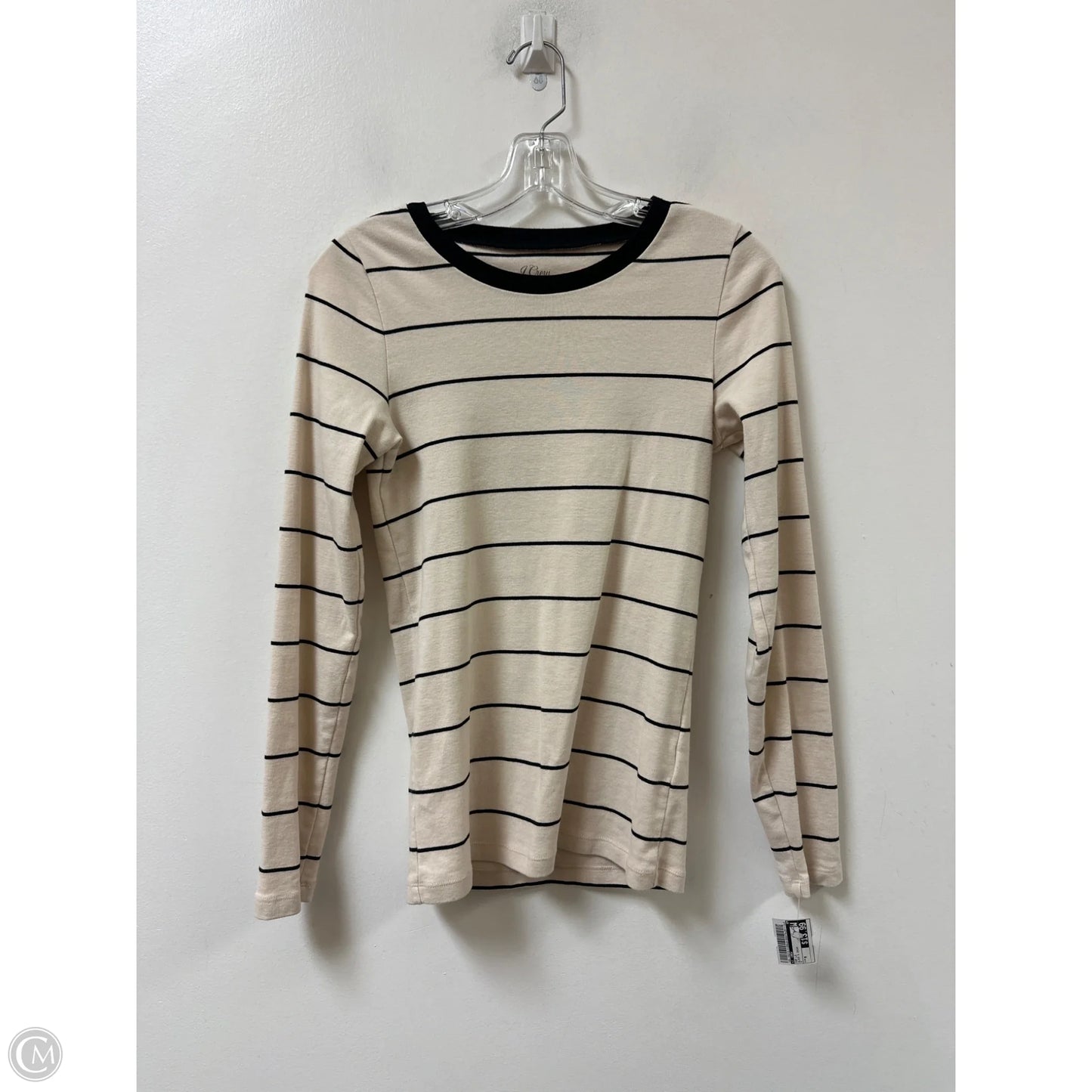 Top Long Sleeve By J. Crew In Black & Cream, Size: M