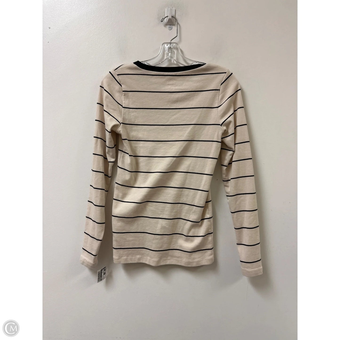 Top Long Sleeve By J. Crew In Black & Cream, Size: M