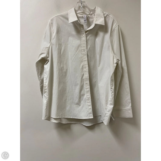 Blouse Long Sleeve By Athleta In White, Size: 1x