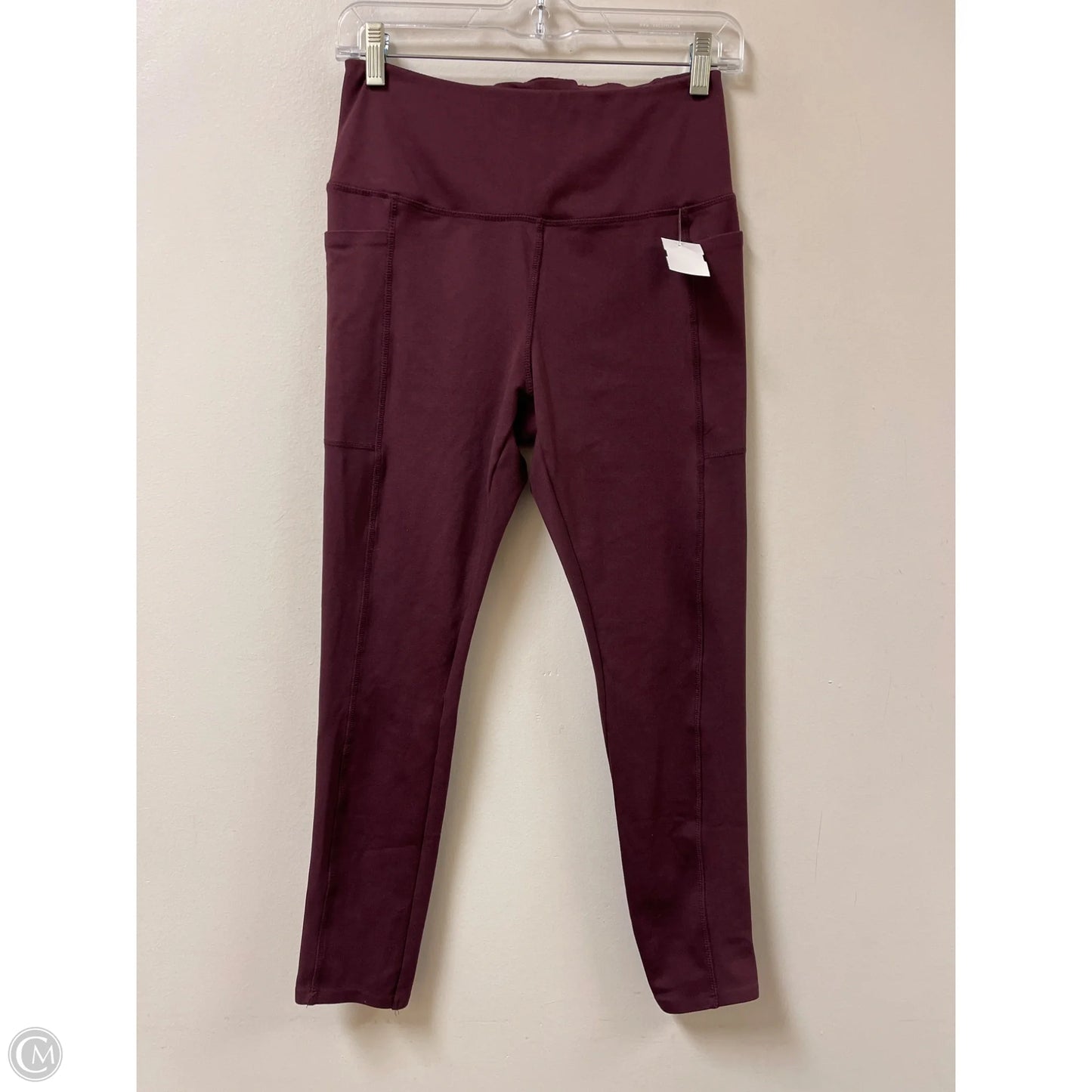 Athletic Leggings By Danskin In Maroon, Size: M