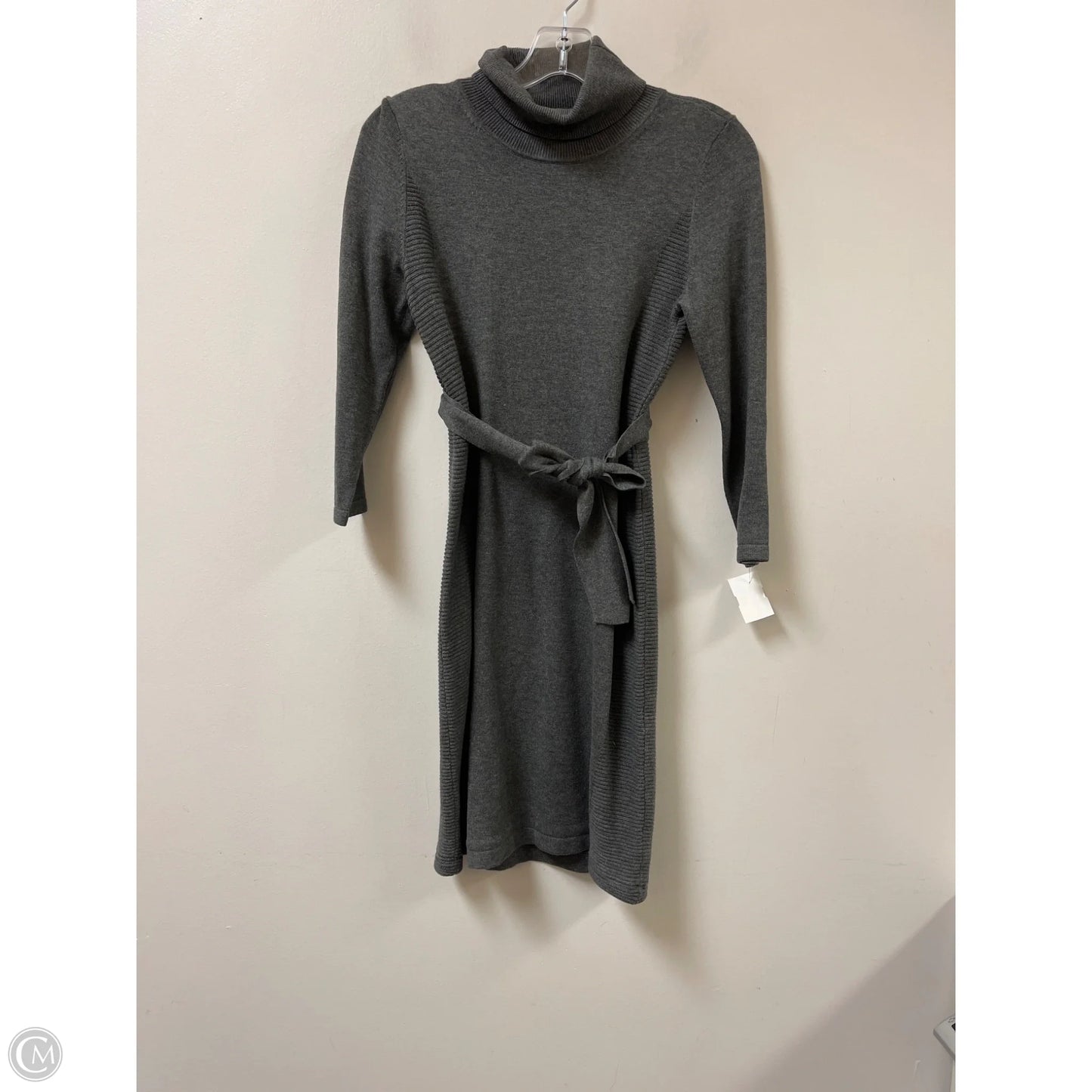 Dress Casual Midi By Ann Taylor In Grey, Size: Xs