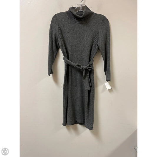 Dress Casual Midi By Ann Taylor In Grey, Size: Xs