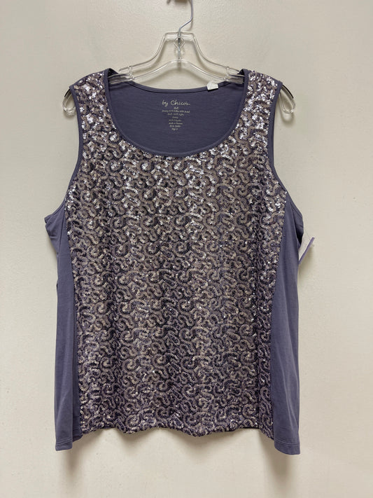 Purple Top Sleeveless Chicos, Size Xl