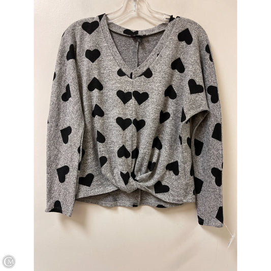 Top Long Sleeve By A Byer In Black & Grey, Size: Xs