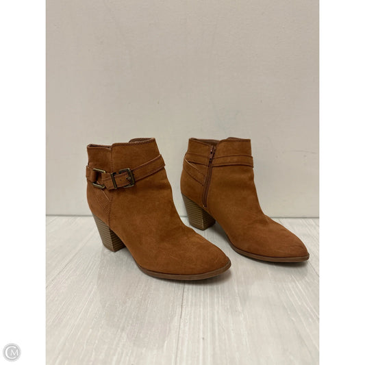 Boots Ankle Heels By Express In Brown, Size: 7
