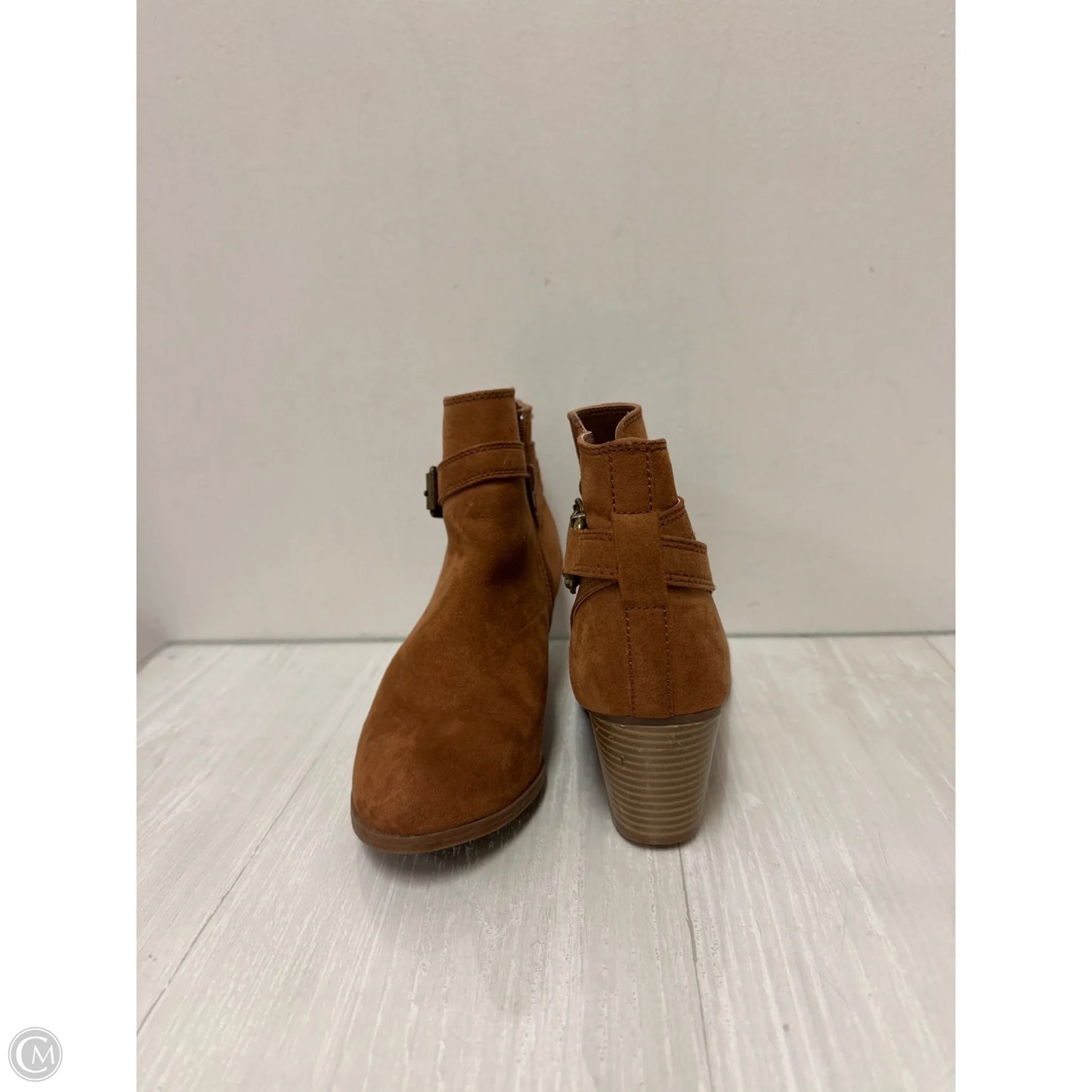 Boots Ankle Heels By Express In Brown, Size: 7