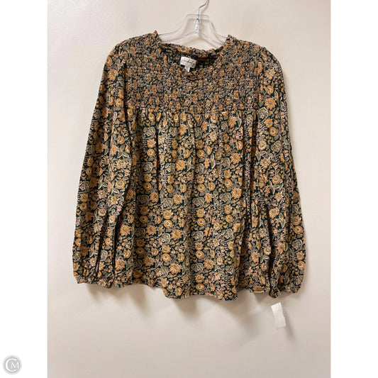 Top Long Sleeve By Wonderly In Green & Yellow, Size: Xl