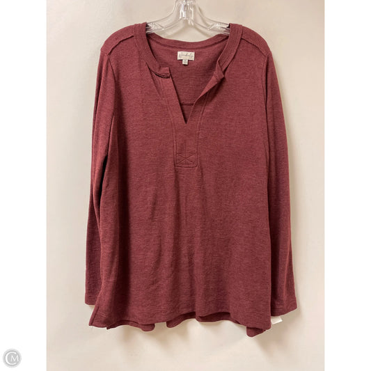 Top Long Sleeve By Wonderly In Red, Size: Xl