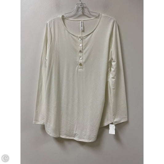 Top Long Sleeve By Zenana In White, Size: Xl