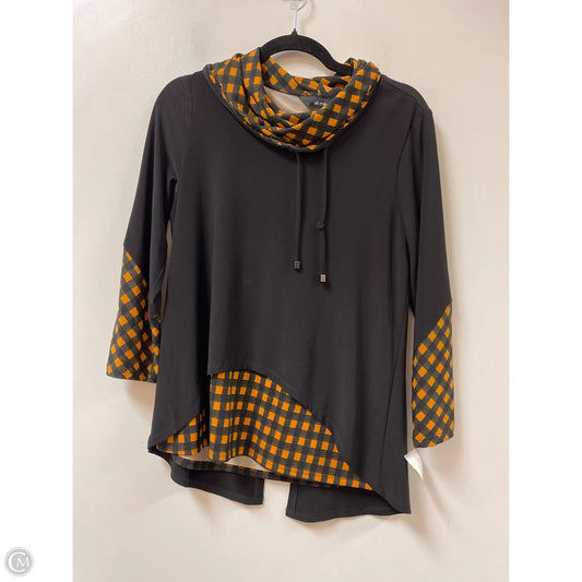 Sweatshirt Collar By Ali Miles In Black & Orange, Size: Sp