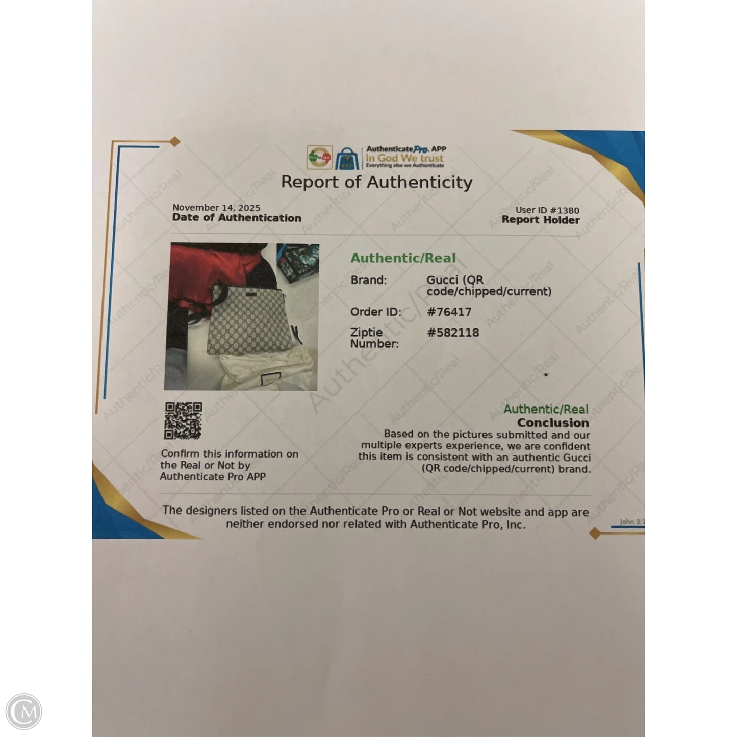 Crossbody Luxury Designer By Gucci, Size: Medium