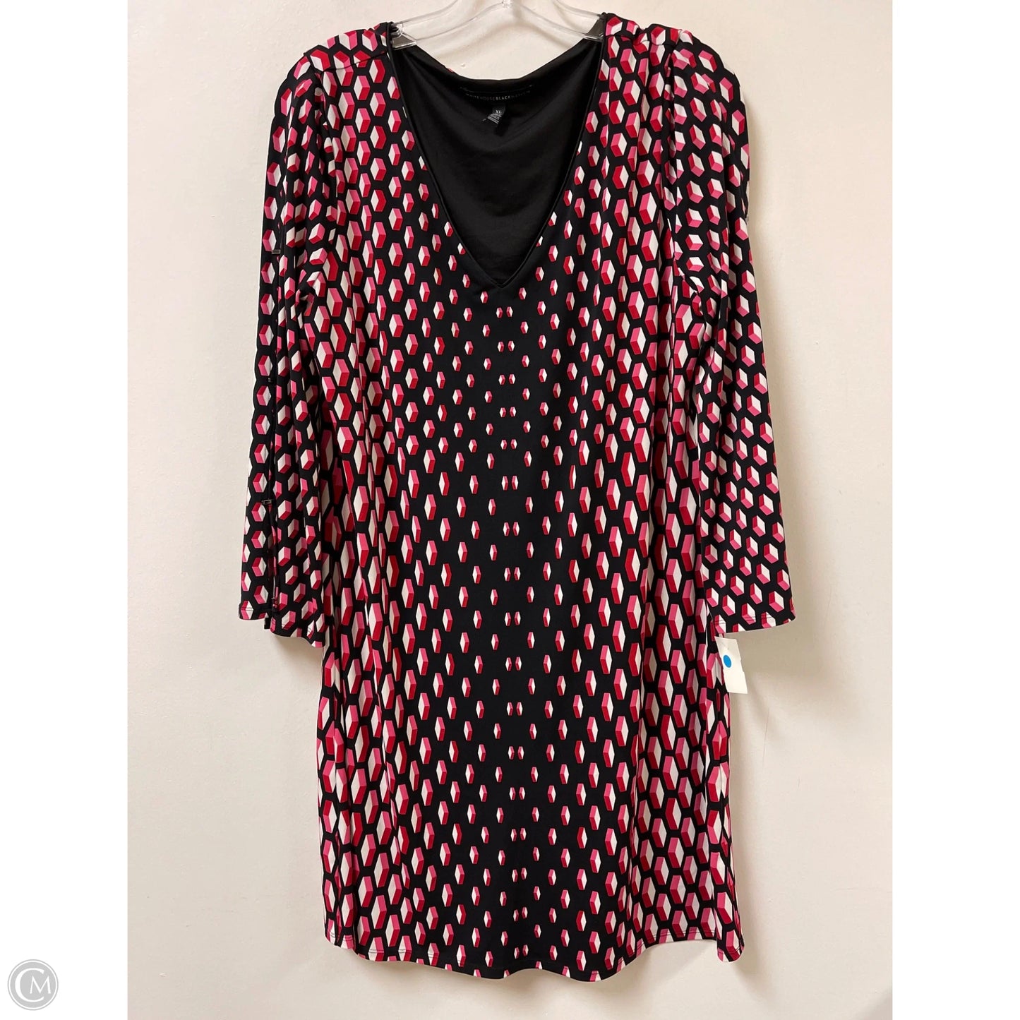 Dress Casual Midi By White House Black Market In Black & Pink, Size: Xl