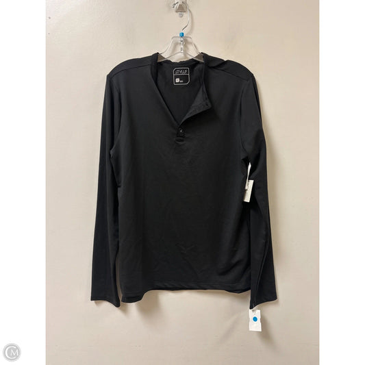 Top Long Sleeve By Stylus In Black, Size: S