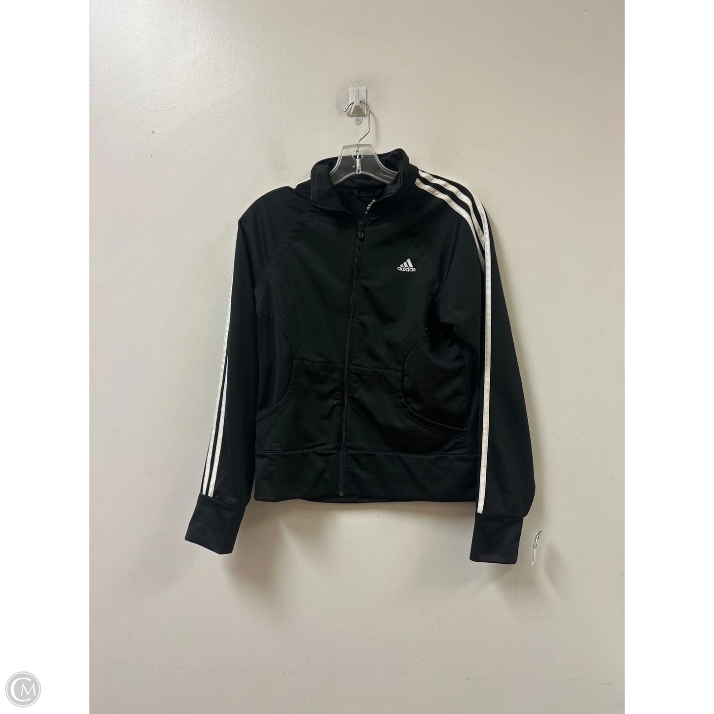 Athletic Jacket By Adidas In Black, Size: M