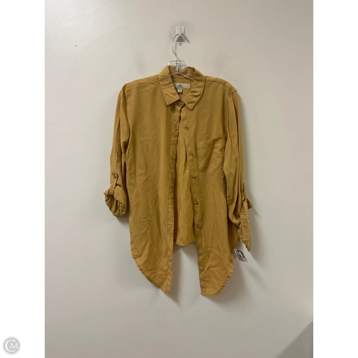 Blouse Long Sleeve By Thread And Supply In Yellow, Size: M