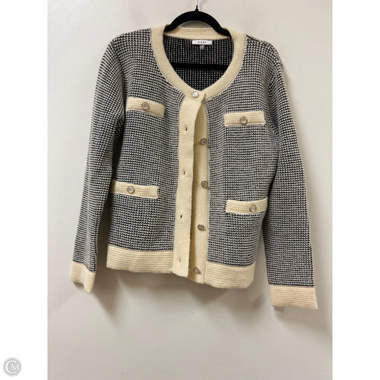 Sweater Cardigan By Sioni In Black & Cream, Size: L