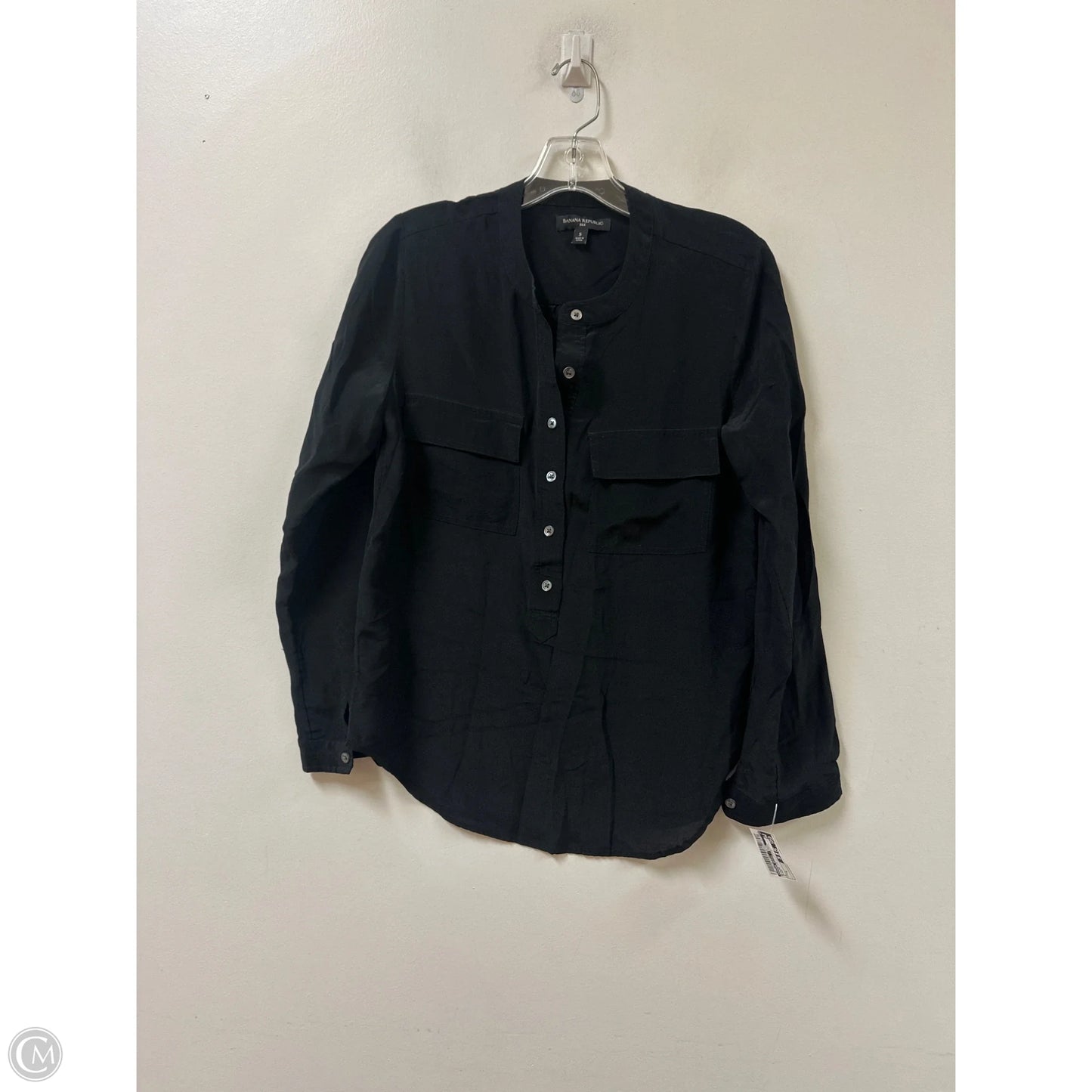Blouse Long Sleeve By Banana Republic In Black, Size: S