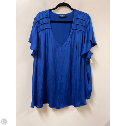 Top Short Sleeve By Lane Bryant In Blue, Size: 3x