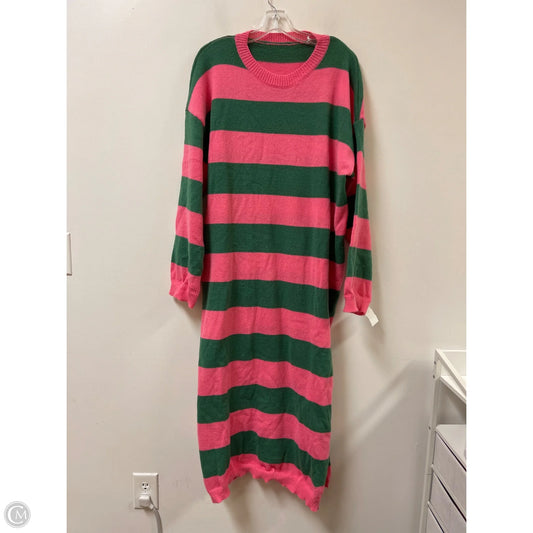 Dress Casual Maxi By Shein In Green & Pink, Size: Xl