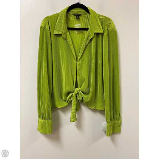Blouse Long Sleeve By Versona In Green, Size: L