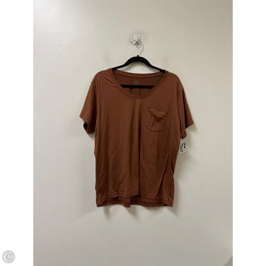 Top Short Sleeve By Clothes Mentor In Brown, Size: 1x