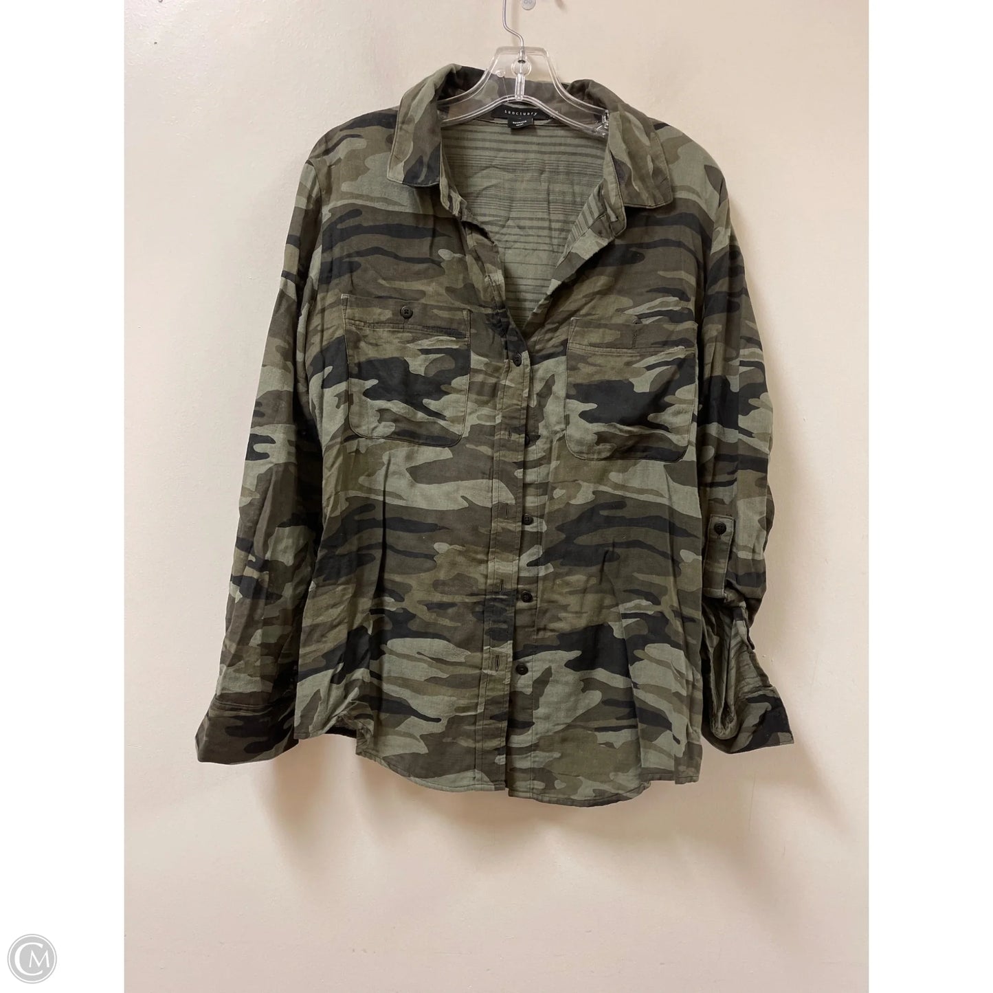 Blouse Long Sleeve By Sanctuary In Camouflage Print, Size: S