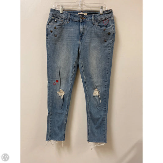 Jeans Skinny By Levis In Blue Denim, Size: 12