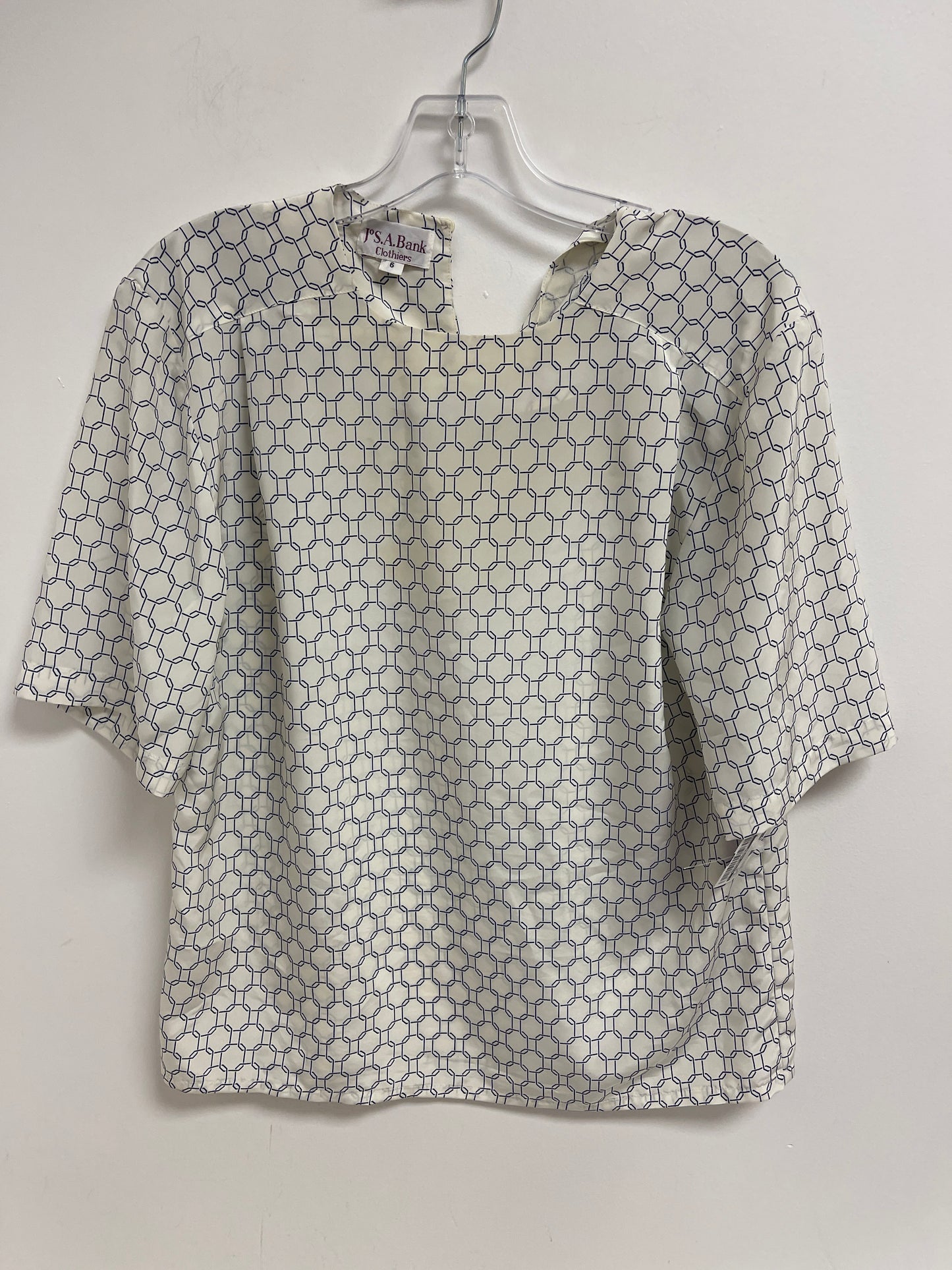 Cream Top Short Sleeve Clothes Mentor, Size S