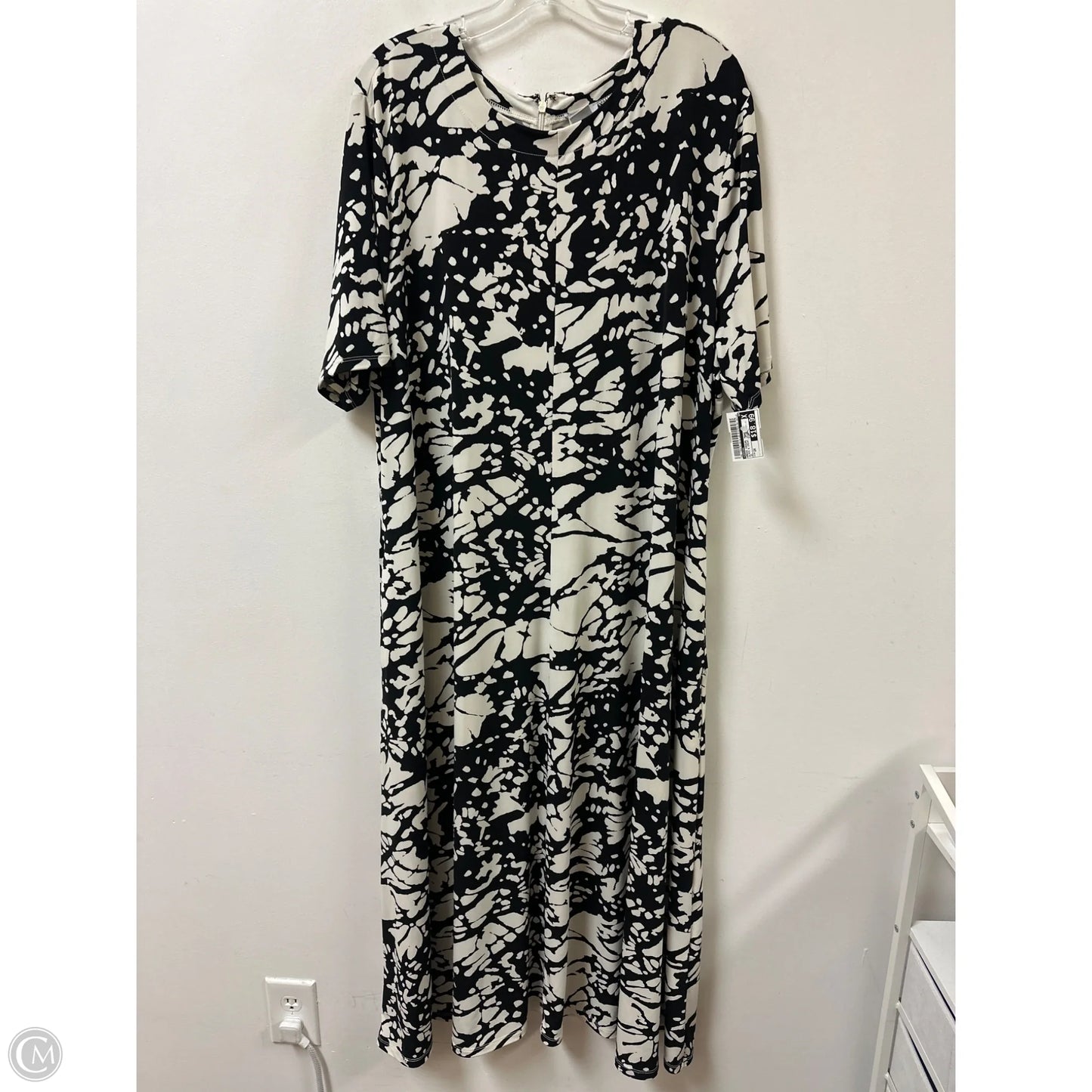 Dress Casual Maxi By Chicos In Black & Cream, Size: 2x