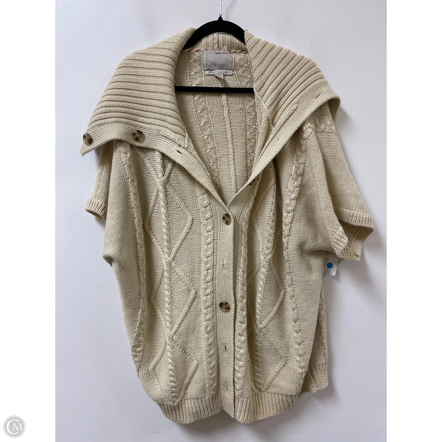Sweater Cardigan By Banana Republic In Cream, Size: M