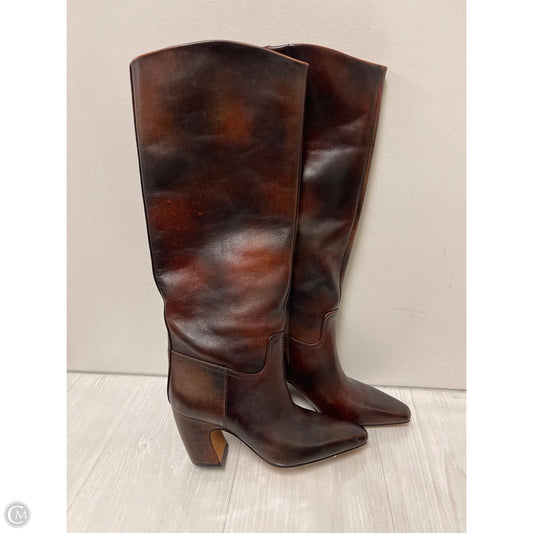 Boots Leather By Vince Camuto In Black & Red, Size: 5