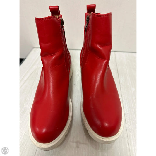 Boots Ankle Heels By Clothes Mentor In Red, Size: 6