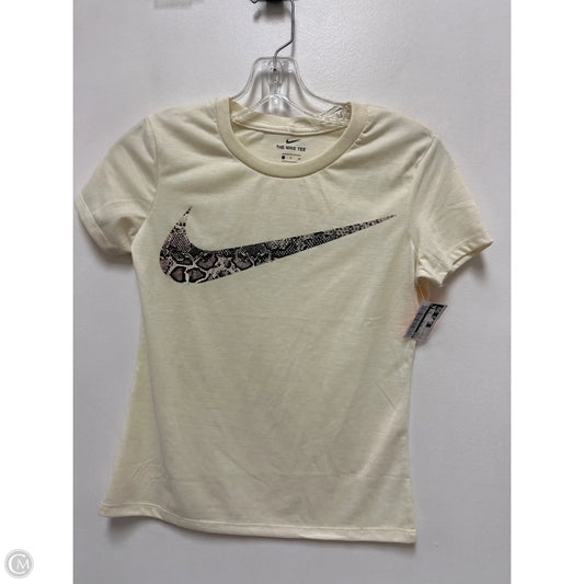 Athletic Top Short Sleeve By Nike In Cream, Size: S