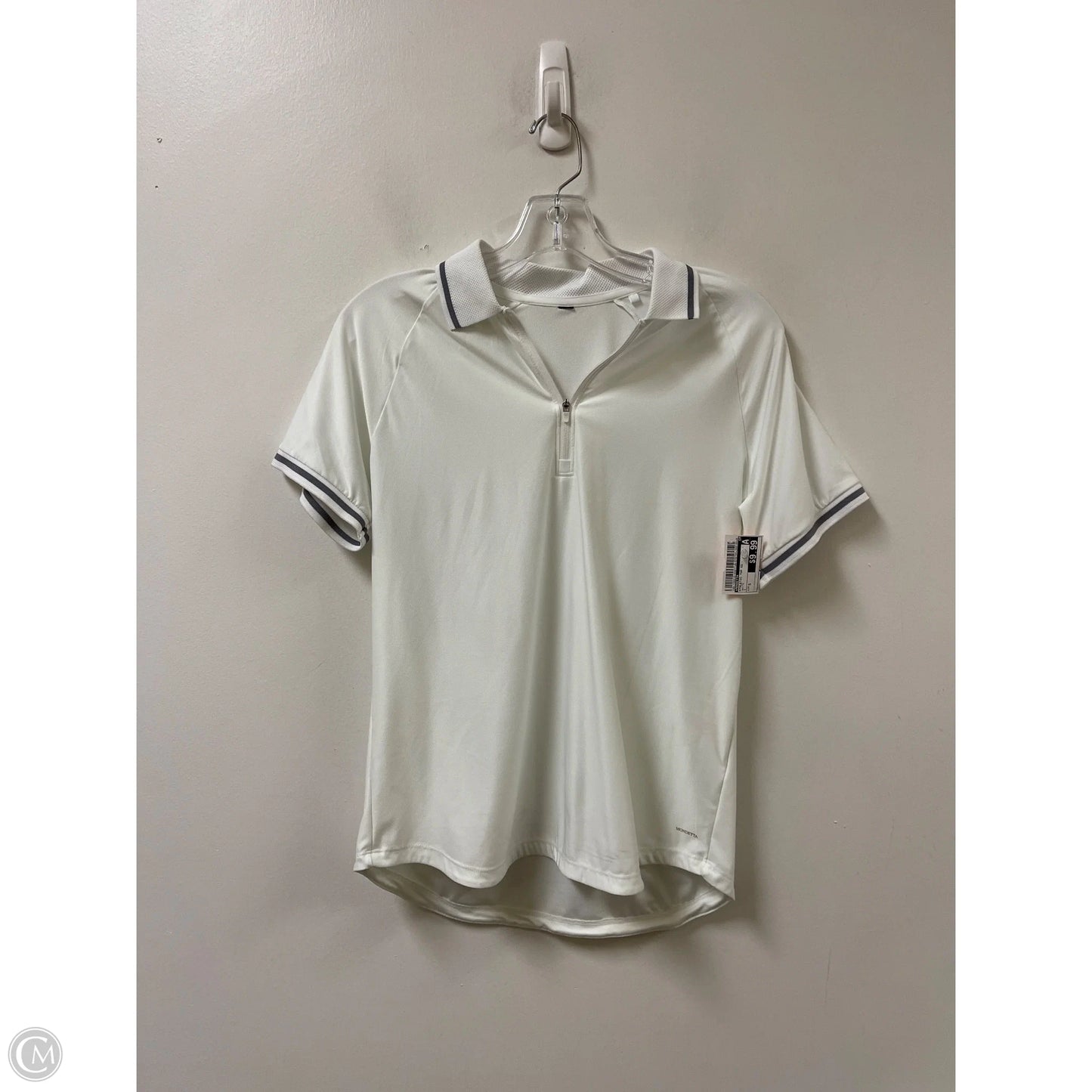 Athletic Top Short Sleeve By Mondetta In White, Size: S