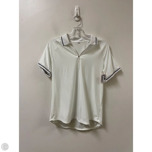 Athletic Top Short Sleeve By Mondetta In White, Size: S