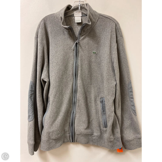 Jacket Fleece By Lacoste In Grey, Size: L