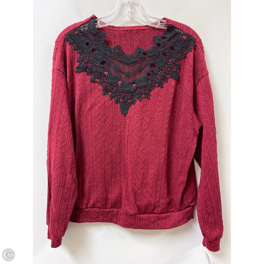 Top Long Sleeve By Shein In Red, Size: S