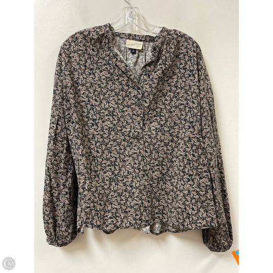Top Long Sleeve By Universal Thread In Floral Print, Size: M