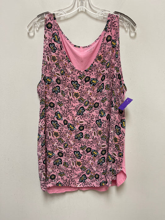 Pink Top Sleeveless Loft, Size Xl