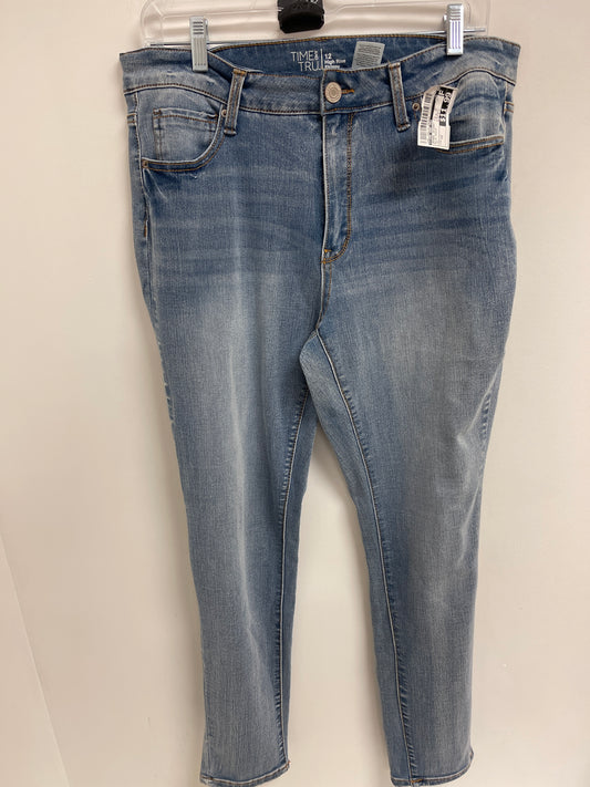 Jeans Skinny By Time And Tru In Blue Denim, Size: 12