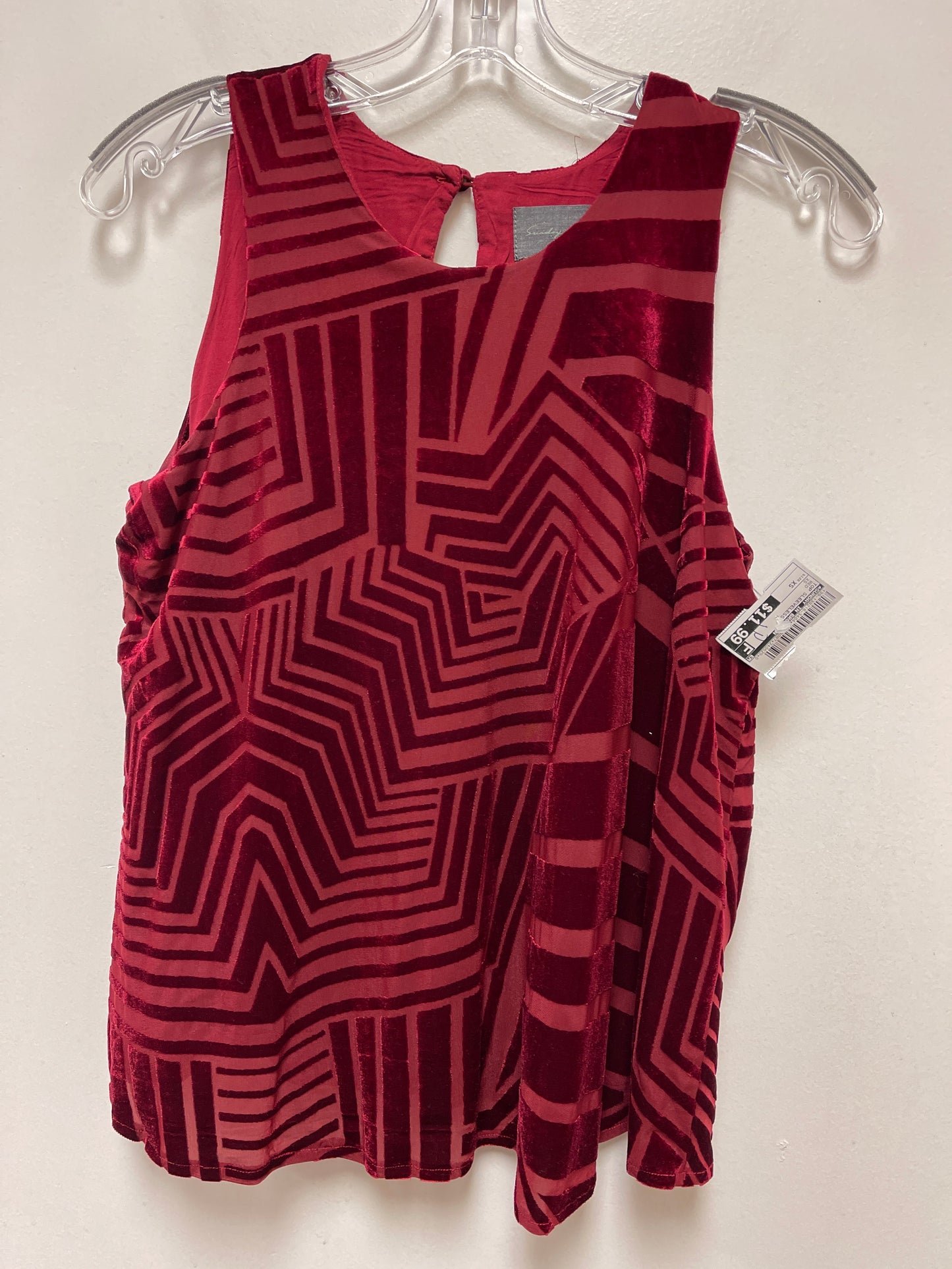 Red Top Sleeveless Sunday In Brooklyn, Size Xs