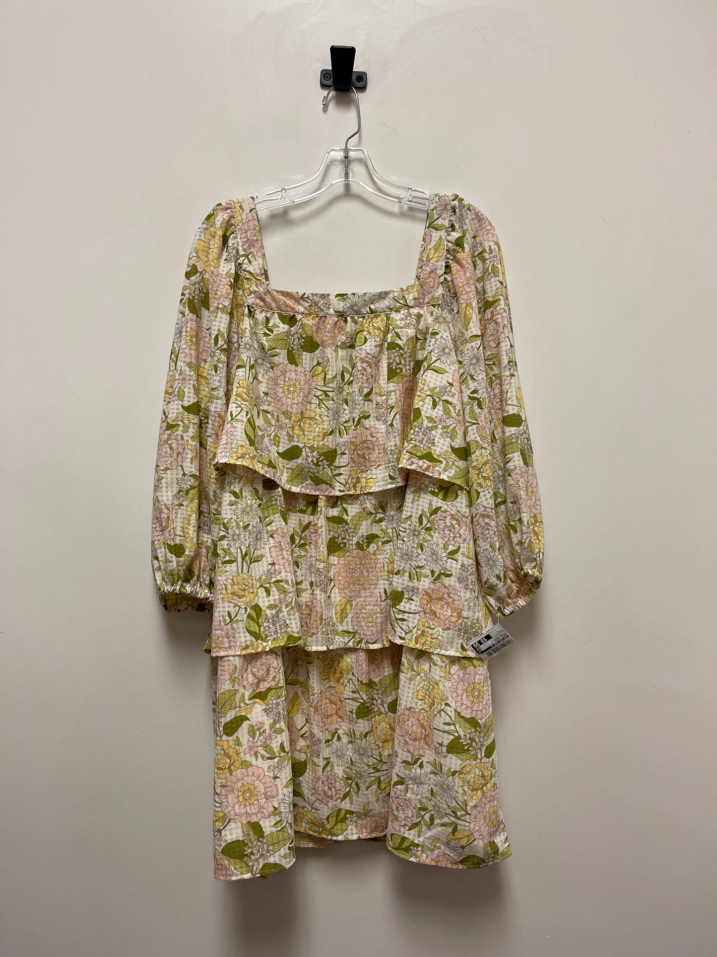 Floral Print Dress Casual Short Who What Wear, Size L