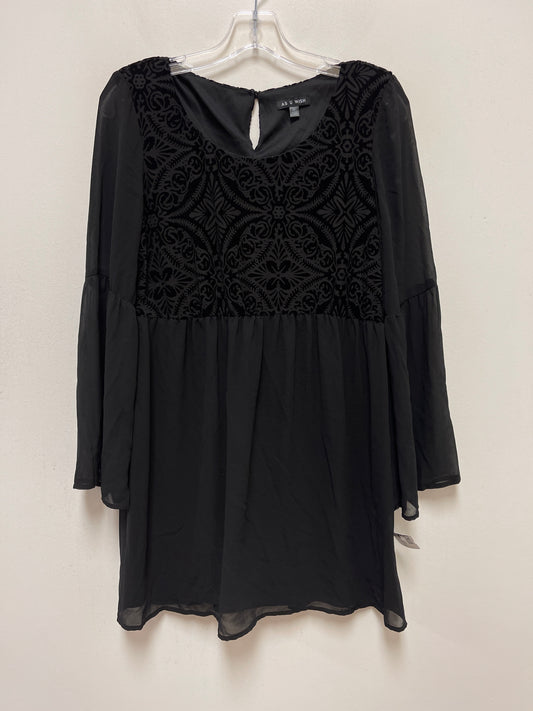 Black Dress Casual Midi As U Wish, Size M