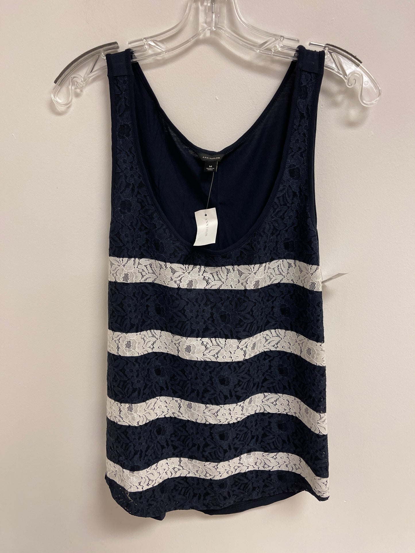 Blue & White Top Sleeveless Ann Taylor, Size M