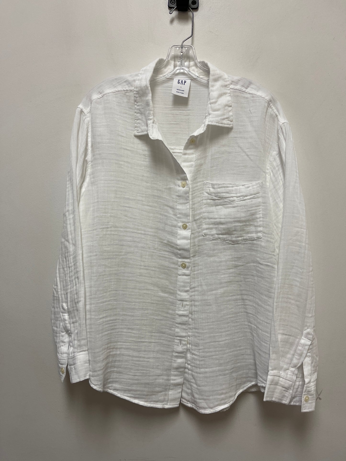 White Blouse Long Sleeve Gap, Size M