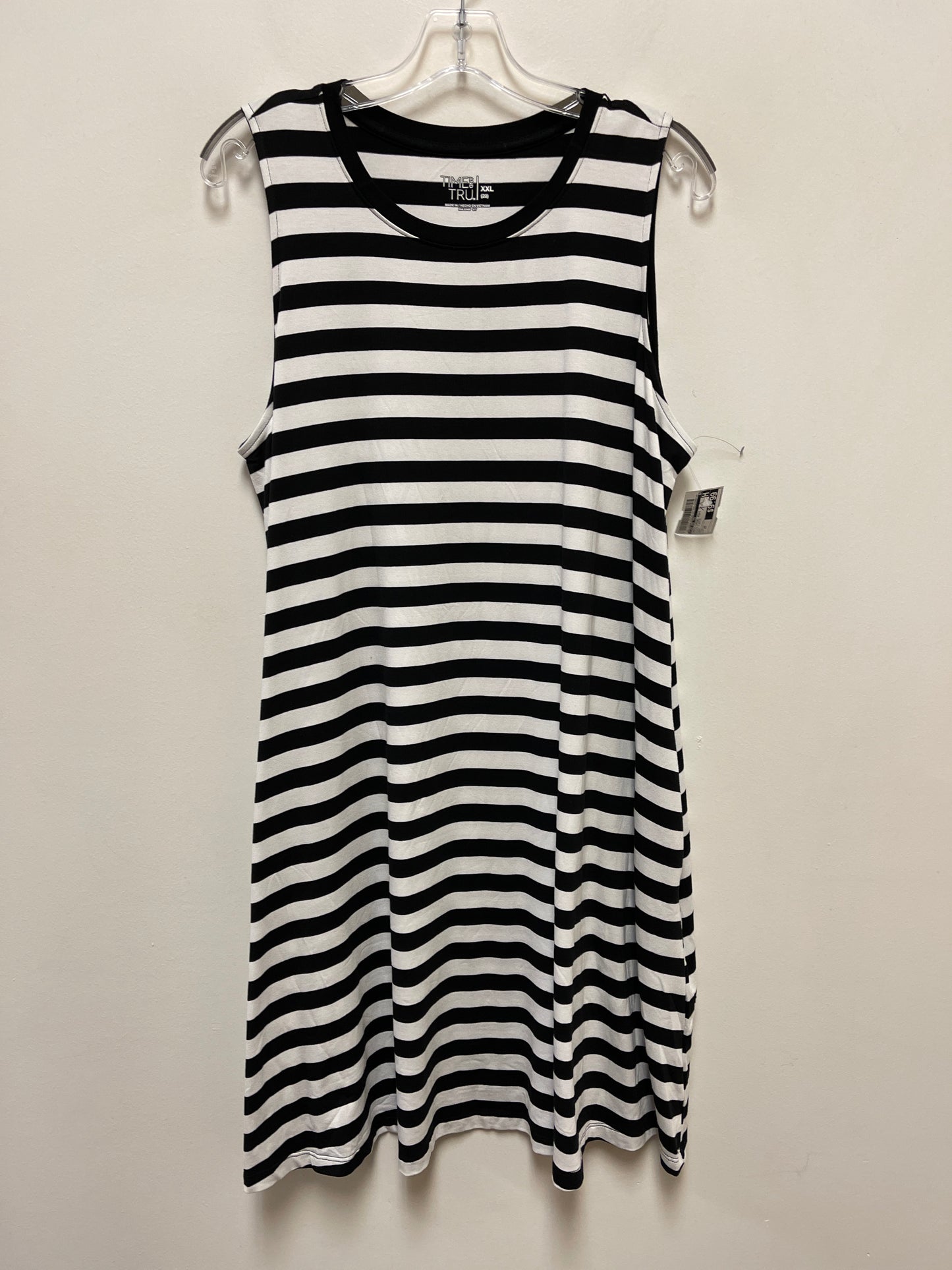 Dress Casual Midi By Time And Tru In Black & White, Size: 2x