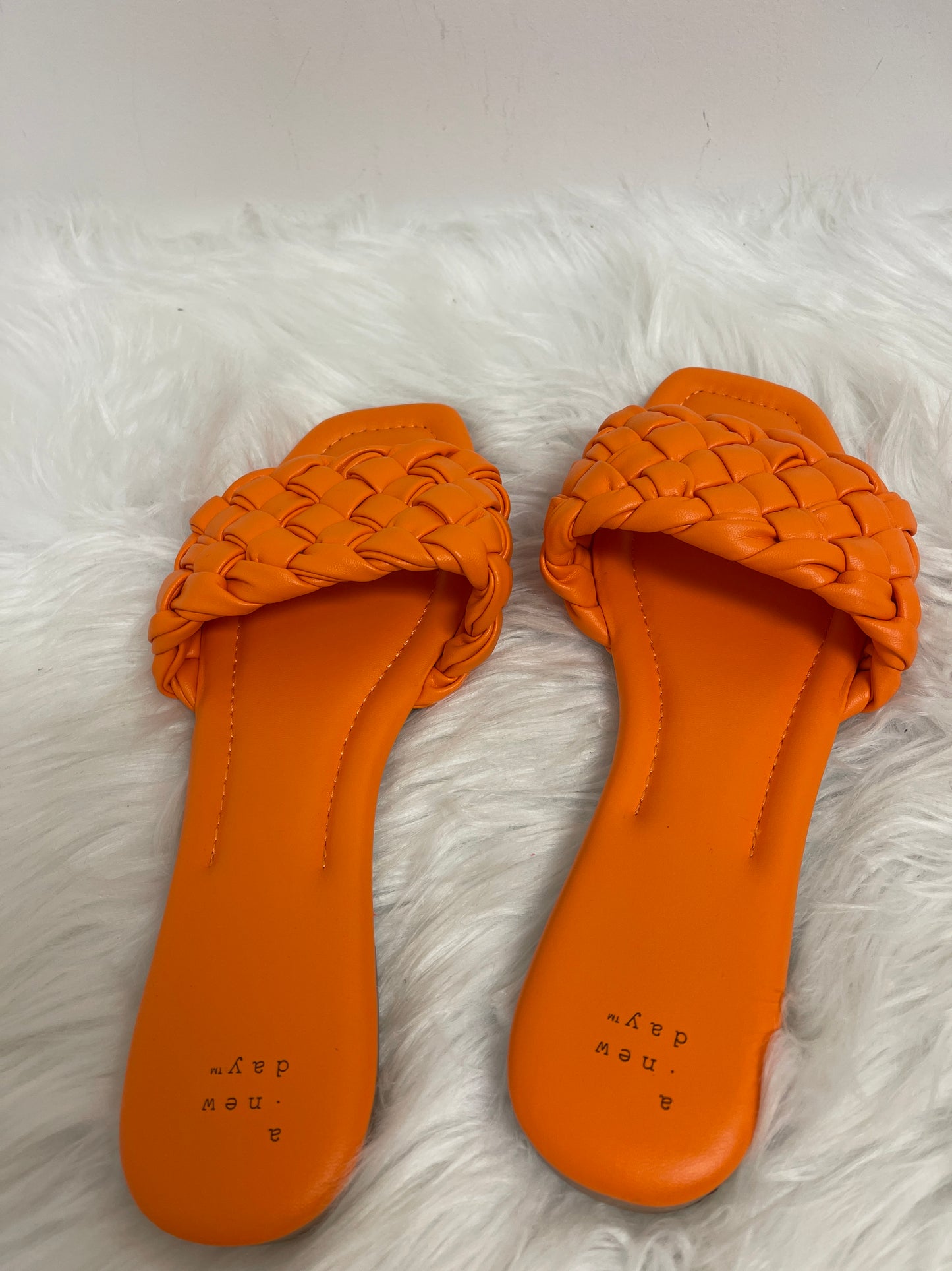 Orange Sandals Flats A New Day, Size 11