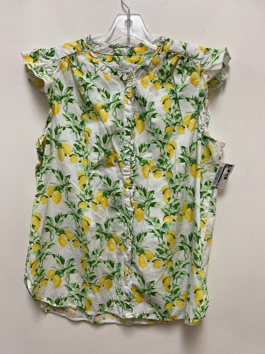 Green & Yellow Top Sleeveless Loft, Size M